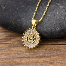 Load image into Gallery viewer, Hot Sale Women Girls Initial Letter Necklace 26 Letters Charm Gold Name Necklace Pendant Top Quality Copper Zircon Jewelry Gift