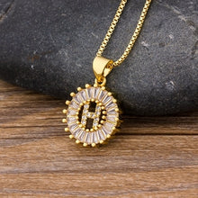 Load image into Gallery viewer, Hot Sale Women Girls Initial Letter Necklace 26 Letters Charm Gold Name Necklace Pendant Top Quality Copper Zircon Jewelry Gift