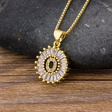 Load image into Gallery viewer, Hot Sale Women Girls Initial Letter Necklace 26 Letters Charm Gold Name Necklace Pendant Top Quality Copper Zircon Jewelry Gift