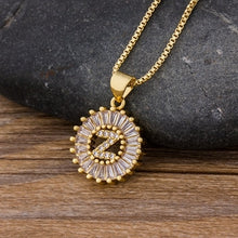 Load image into Gallery viewer, Hot Sale Women Girls Initial Letter Necklace 26 Letters Charm Gold Name Necklace Pendant Top Quality Copper Zircon Jewelry Gift