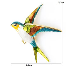 Load image into Gallery viewer, Enamel Flying Swallow Brooch