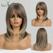 Загрузить изображение в средство просмотра галереи, Layered hairstyle with bangs gradient color wig