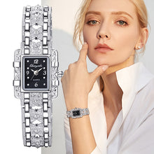 Load image into Gallery viewer, Rectangular dial stainless steel crystal watch
