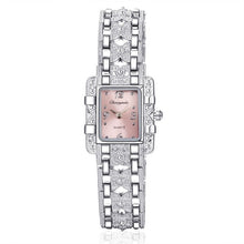 Load image into Gallery viewer, Rectangular dial stainless steel crystal watch