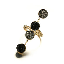Load image into Gallery viewer, Vintage black rhinestone open ring