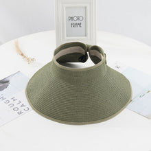 Load image into Gallery viewer, Beach straw hat with big brim UV protection