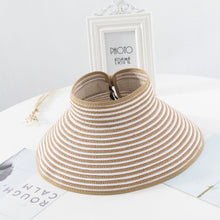 Load image into Gallery viewer, Beach straw hat with big brim UV protection