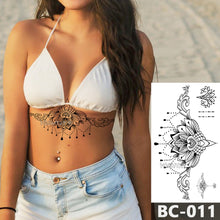 Load image into Gallery viewer, Lace totem lotus tattoo decal