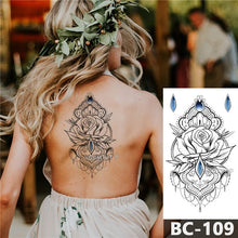 Load image into Gallery viewer, Lace totem lotus tattoo decal