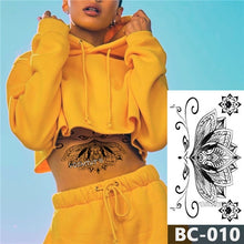 Load image into Gallery viewer, Lace totem lotus tattoo decal