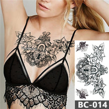 Load image into Gallery viewer, Lace totem lotus tattoo decal