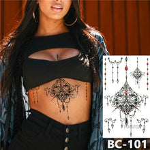 Load image into Gallery viewer, Lace totem lotus tattoo decal