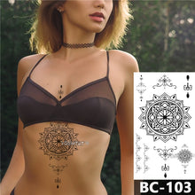 Load image into Gallery viewer, Lace totem lotus tattoo decal