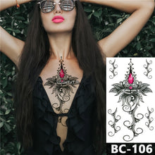 Load image into Gallery viewer, Lace totem lotus tattoo decal