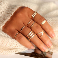 Load image into Gallery viewer, Fashion cross twist open ring set