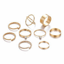 Load image into Gallery viewer, Fashion cross twist open ring set