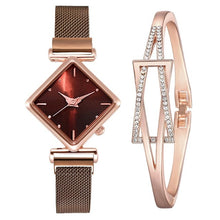 Загрузить изображение в средство просмотра галереи, Magnet buckle gradient color square watch