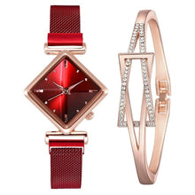 Загрузить изображение в средство просмотра галереи, Magnet buckle gradient color square watch