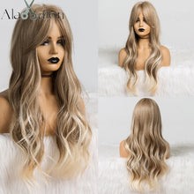 Загрузить изображение в средство просмотра галереи, Long wavy natural middle part wig