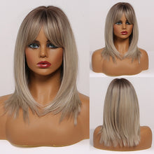 Загрузить изображение в средство просмотра галереи, Layered hairstyle with bangs gradient color wig