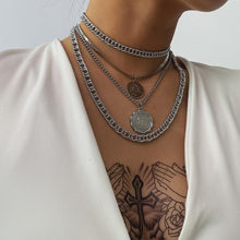 Load image into Gallery viewer, Multi-layered Human Head Coin Necklace