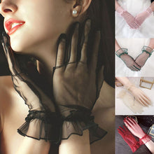 Load image into Gallery viewer, Lace full finger tulle gloves