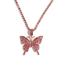 Загрузить изображение в средство просмотра галереи, Butterfly Pendant Crystal Necklace