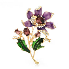 Загрузить изображение в средство просмотра галереи, Purple Enamel Flower Brooches
