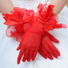 Load image into Gallery viewer, Fashion white black red bridal party gloves