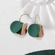 Загрузить изображение в средство просмотра галереи, Green Acrylic Geometric Dangle Gold Earrings