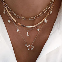 Load image into Gallery viewer, Fashion golden crystal star necklace