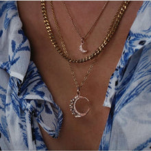 Load image into Gallery viewer, Fashion golden crystal star necklace