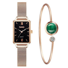 Load image into Gallery viewer, Fashion Square Watch Bracelet Set Green Dial