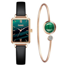 Load image into Gallery viewer, Fashion Square Watch Bracelet Set Green Dial