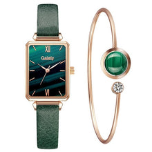 Load image into Gallery viewer, Fashion Square Watch Bracelet Set Green Dial