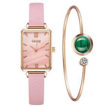 Load image into Gallery viewer, Fashion Square Watch Bracelet Set Green Dial