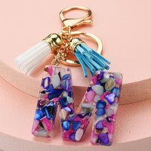 Load image into Gallery viewer, Fashion tassel A-Z letter keychain