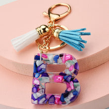 Load image into Gallery viewer, Fashion tassel A-Z letter keychain