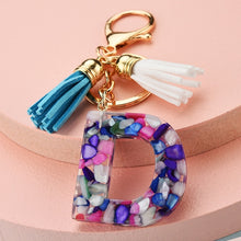 Load image into Gallery viewer, Fashion tassel A-Z letter keychain