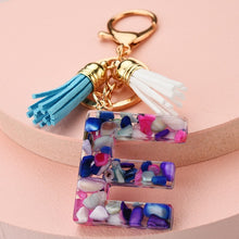 Load image into Gallery viewer, Fashion tassel A-Z letter keychain