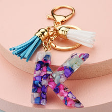 Load image into Gallery viewer, Fashion tassel A-Z letter keychain