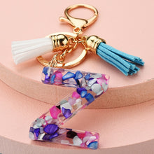 Load image into Gallery viewer, Fashion tassel A-Z letter keychain
