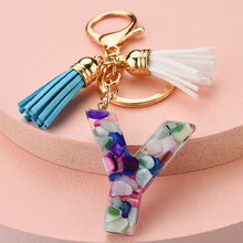 Load image into Gallery viewer, Fashion tassel A-Z letter keychain