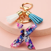 Load image into Gallery viewer, Fashion tassel A-Z letter keychain