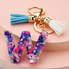 Load image into Gallery viewer, Fashion tassel A-Z letter keychain