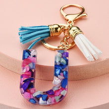 Load image into Gallery viewer, Fashion tassel A-Z letter keychain
