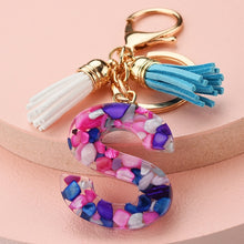 Load image into Gallery viewer, Fashion tassel A-Z letter keychain