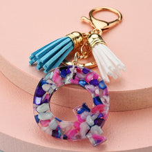 Load image into Gallery viewer, Fashion tassel A-Z letter keychain