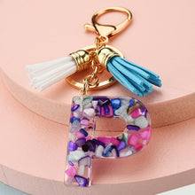 Load image into Gallery viewer, Fashion tassel A-Z letter keychain