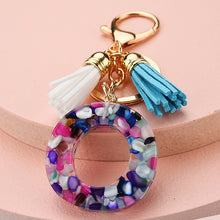 Load image into Gallery viewer, Fashion tassel A-Z letter keychain